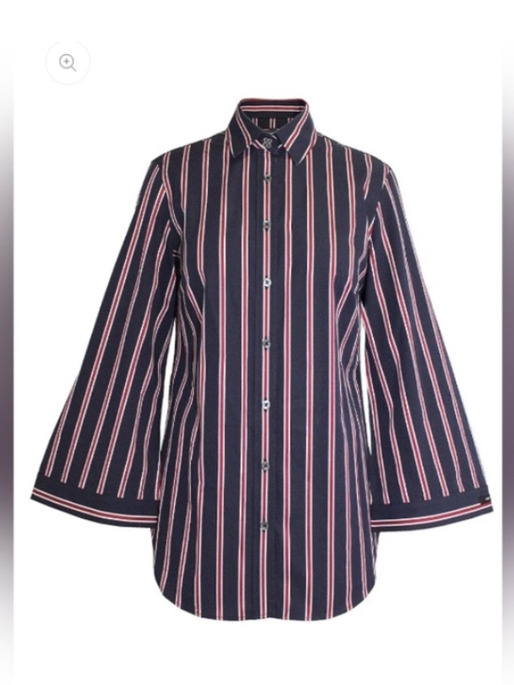 PINK TARTAN Bell 3/4 Sleeve Navy and Red Shirt